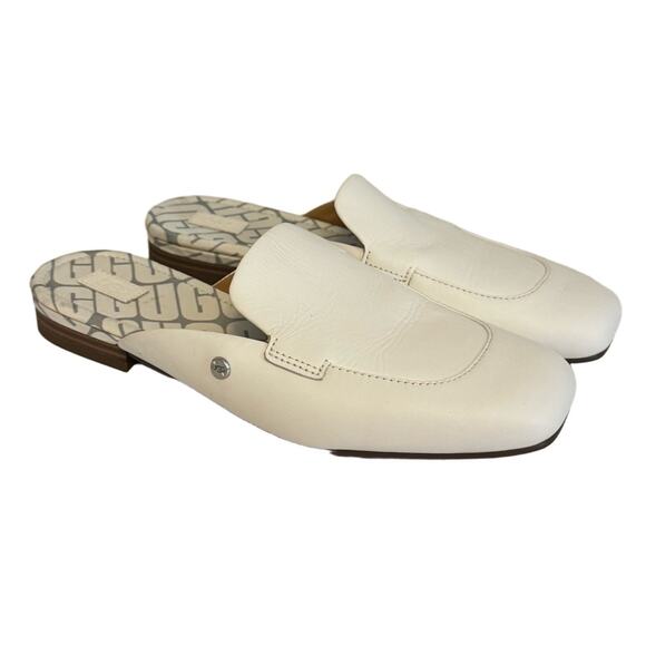 UGG Shoes - UGG Janaya Mule Shoes 7 White Leather 1125052 Slip On Minimalist Classic Comfort